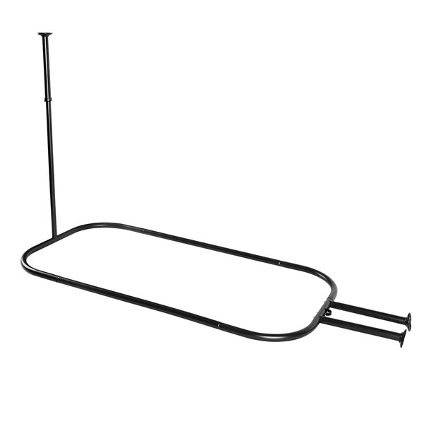 Utopia Alley Hoop Shower Rod for Clawfoot Tub, Black