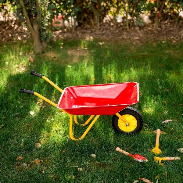 childrens gardening tools wheelbarrow