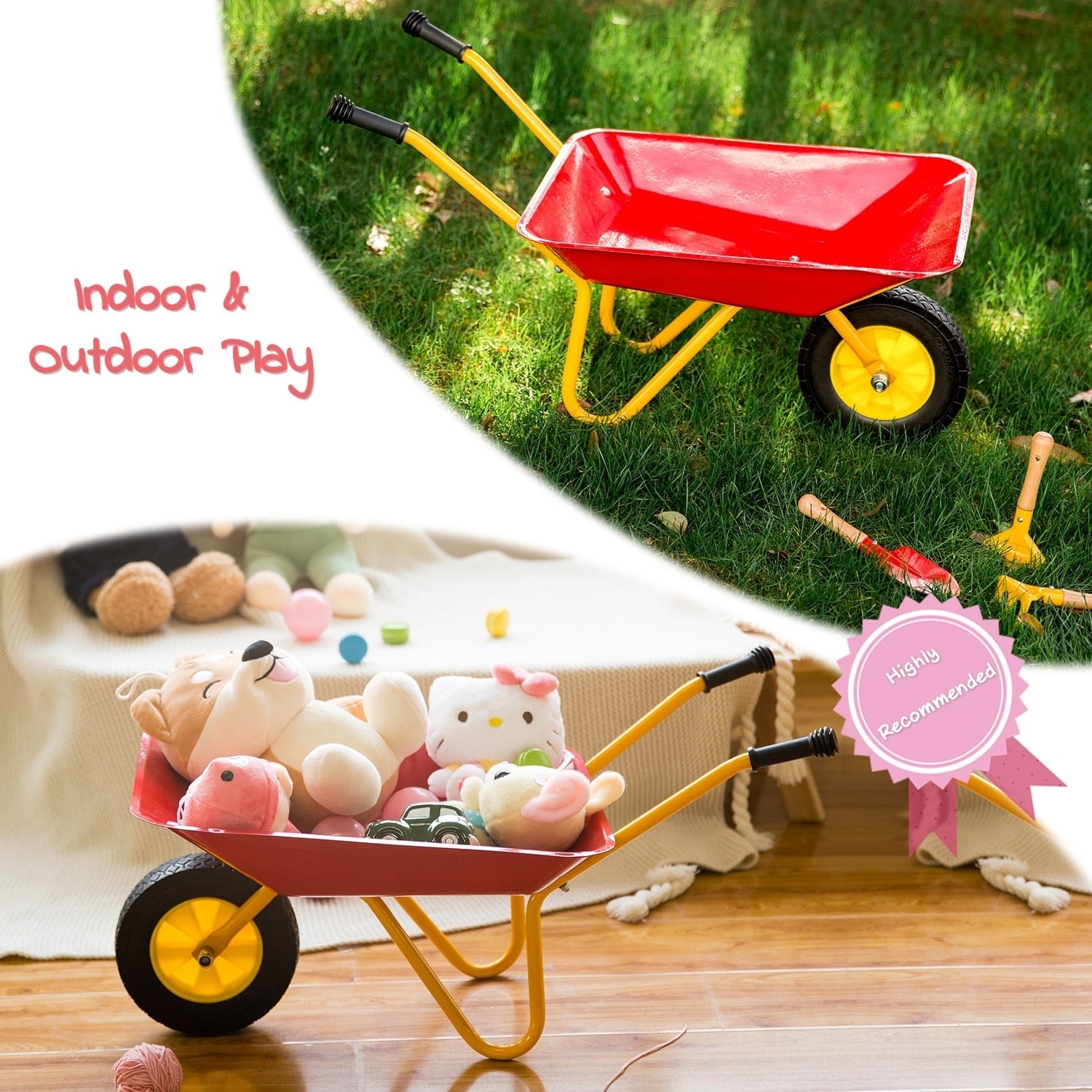 childrens gardening tools wheelbarrow