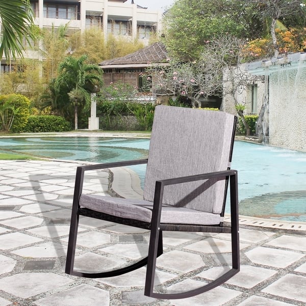 Shop Havenside Home Lewes Outdoor Rocking Chair With Cushion