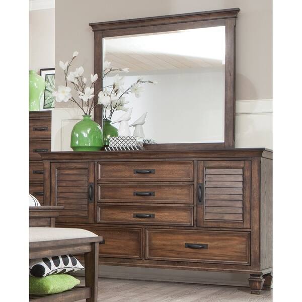 Shop Clemence Burnished Oak 3 Piece Panel Bedroom Set With Dresser