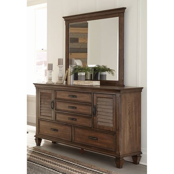 Shop Clemence Burnished Oak 3 Piece Panel Bedroom Set With Dresser