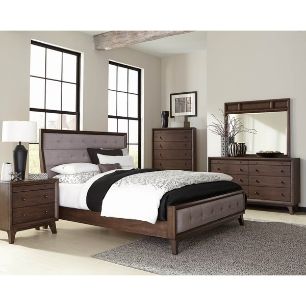 Carson Carrington Terttrask Brown Oak 6-piece Upholstered Bedroom Set