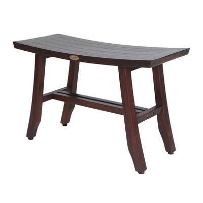 24" DecoTeak Satori Teak Shower & Bathroom Bench- WoodLand Brown Finish