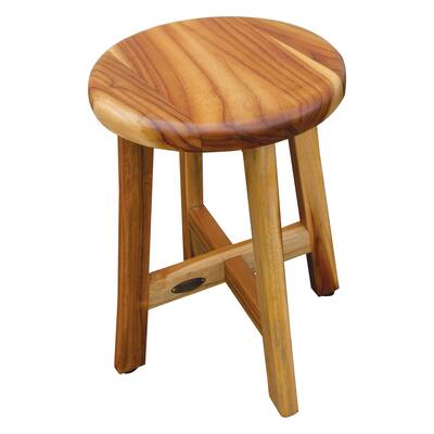 EcoDecors EarthyTeak Shoji Teak Shower Stool EarthyTeak Finish