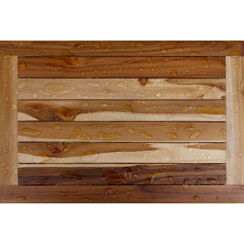 EcoDecors Eleganto EarthyTeak 30" Shower Bench with Shelf