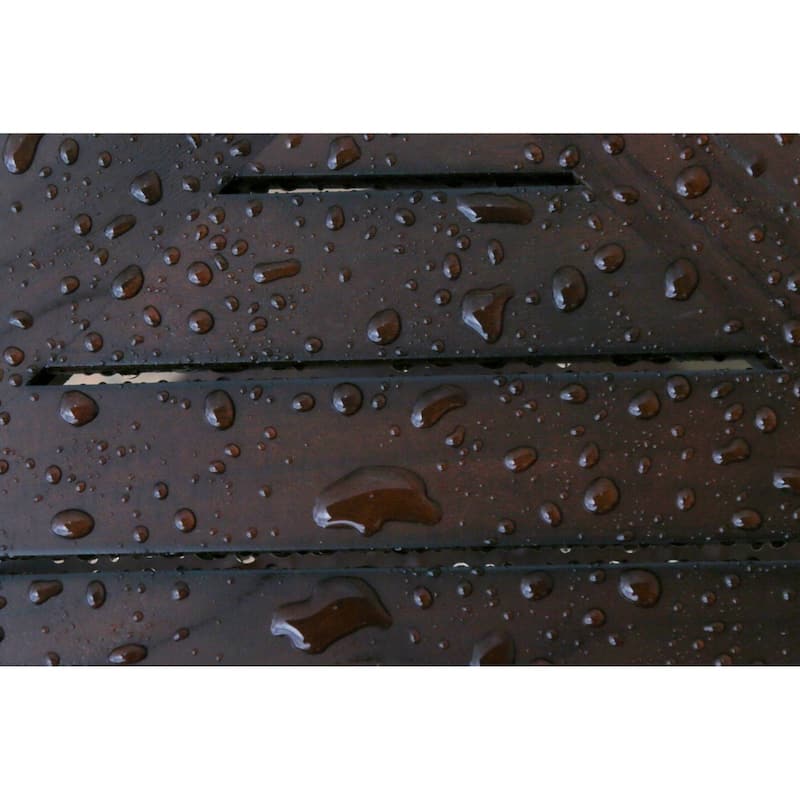 DecoTeak Eleganto 18" Solid Teak Shower Bench - WoodLand Brown Finish