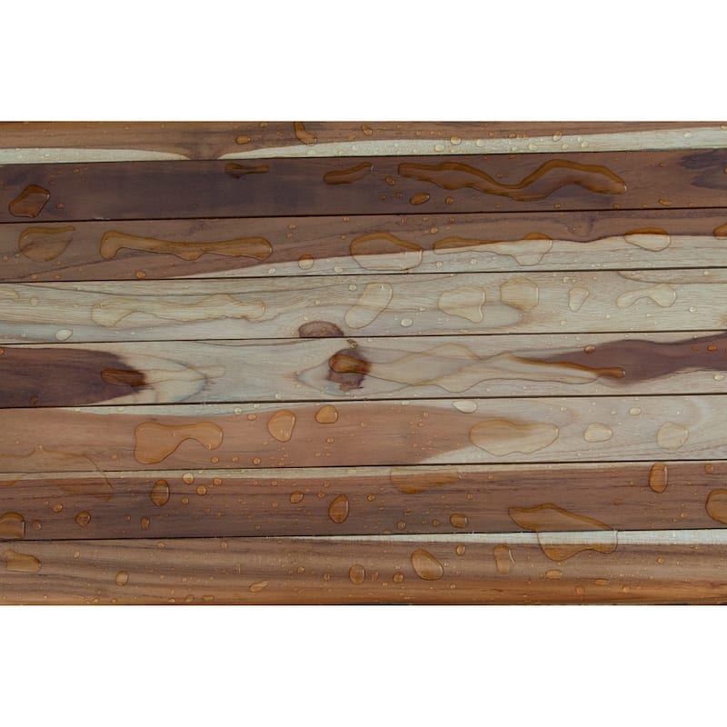 EcoDecors Eleganto 35" Solid Teak Shower Bench - EarthyTeak Finish