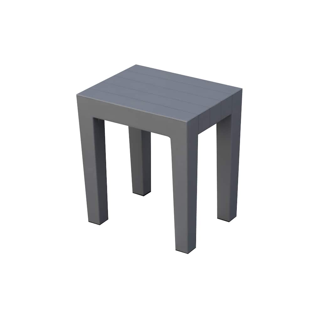 DesignByIntent Recyclable Polypropylene Indestructible Shower Stool- Laughing Gull Gray Color