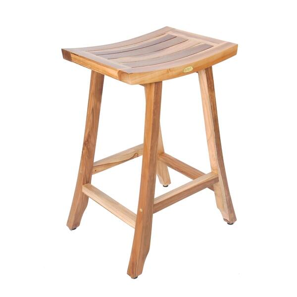 30 Ecodecors Satori Counter Height Solid Teak Kitchen Stool Earthyteak Finish Overstock 28301084