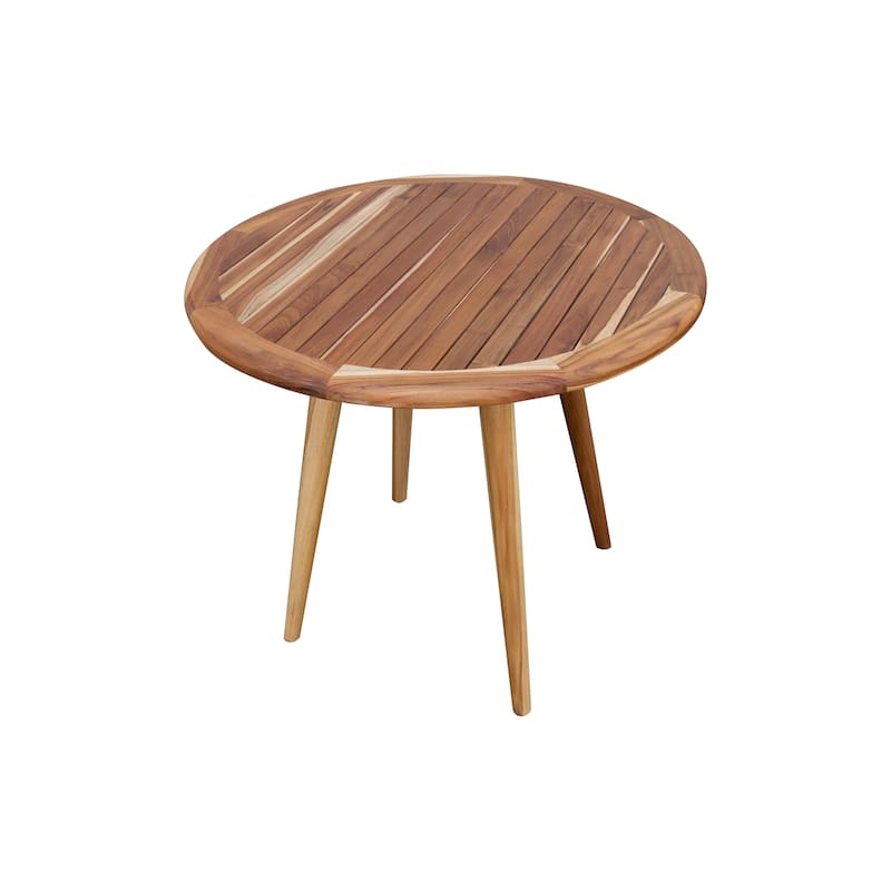 EcoDecors 36" Round Solid Teak Dining Table - EarthyTeak Finish