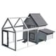 preview thumbnail 1 of 7, PawHut 65” Wood Outdoor Chicken Coop House with Nesting Box, Ramp, Run, and Ladder