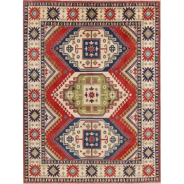 Kazak Oriental Hand-Knotted Wool Southwestern Pakistani Area Rug - 11'6" x 8'4"