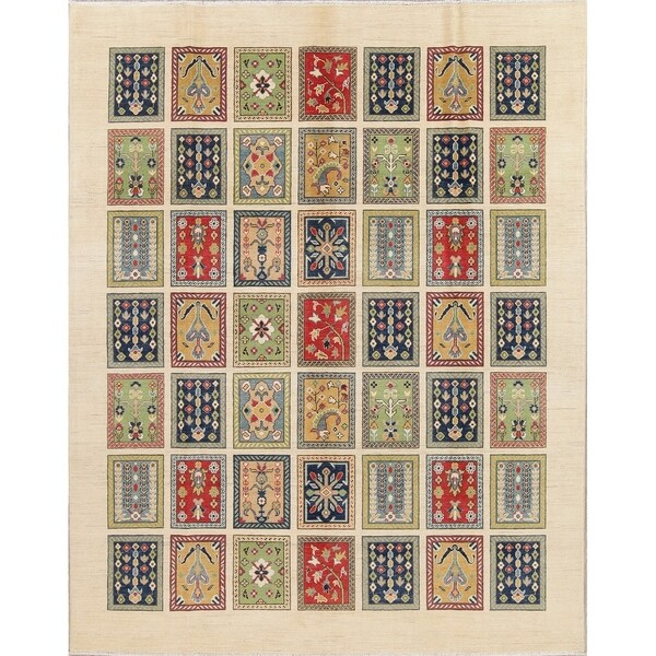 Oriental Kazak Traditional Hand-Knotted Patchwork Pakistani Area Rug - 10'1" x 8'1"