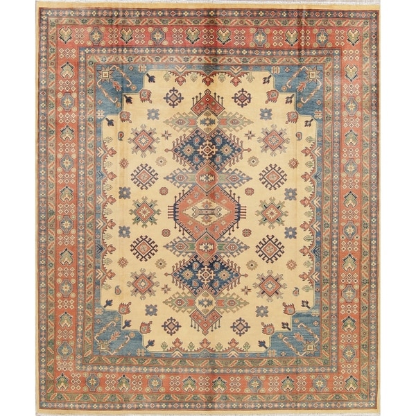 Oriental Kazak Traditional Hand-Knotted Pakistani Wool Area Rug - 10'0" x 8'2"