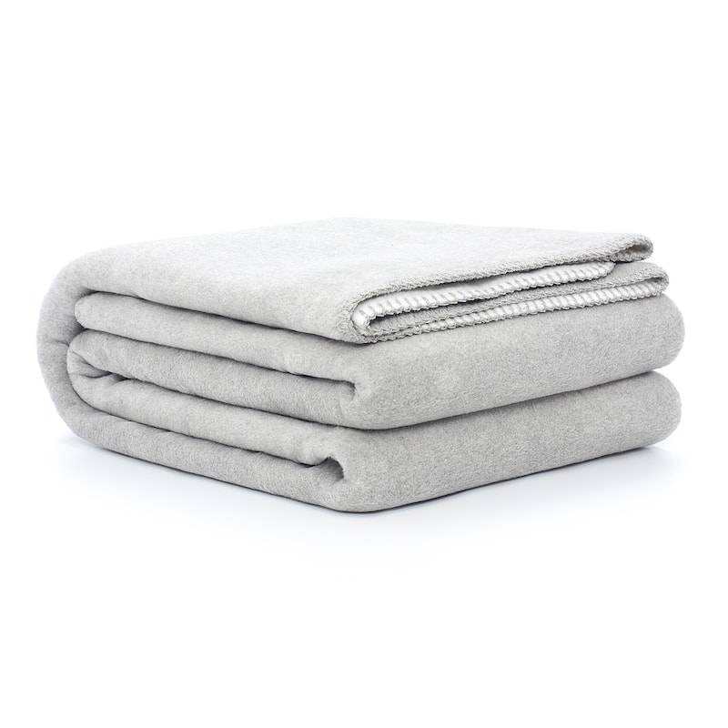 Reversible Luxury Cotton Blend Throw Blanket - Grey Ivory