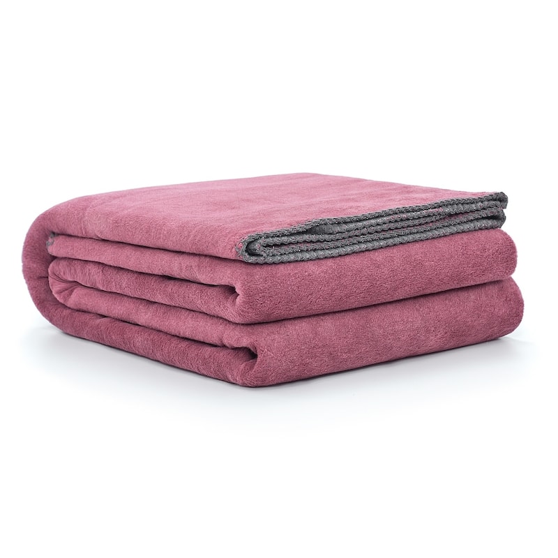 Reversible Luxury Cotton Blend Throw Blanket - Plum Ash