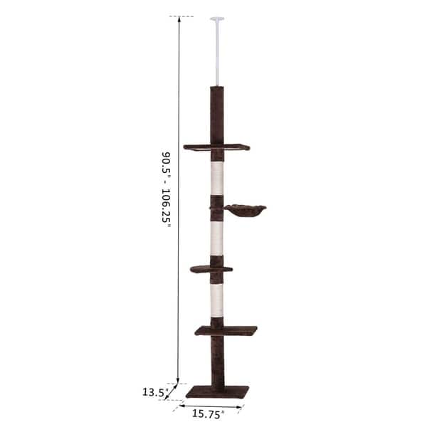 Shop Pawhut 9 Adjustable Height Floor To Ceiling Vertical