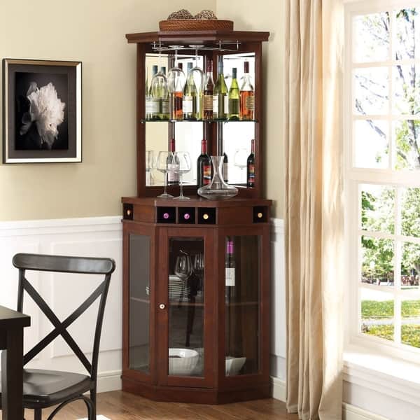 Home Source Arms Corner Wine Storage Bar Unit Overstock 28302235