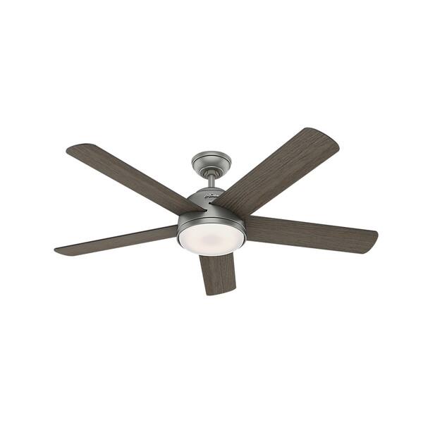 Shop Hunter 54 Wifi Romulus Matte Silver Ceiling Fan With Led