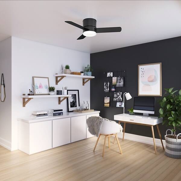 Shop Hunter 44 Minimus Matte Black Ceiling Fan With Led Light Kit