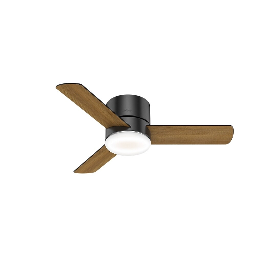 Hunter 44 Minimus Matte Black Ceiling Fan With Led Light Kit And Remote Control