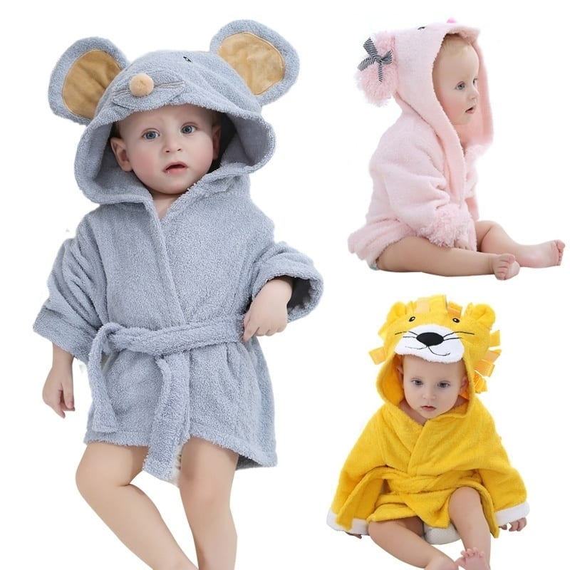 Cute lovely Children's Bathrobe Baby Bath Towel Home clothes for Baby with Hat Cotton Towel Baby Bath Towel