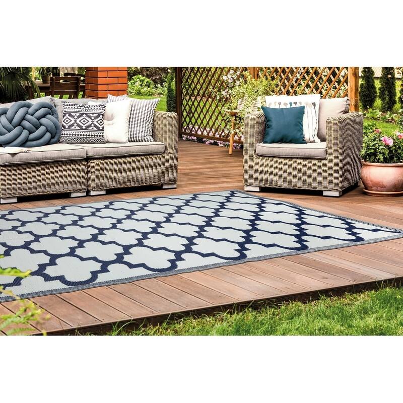 Lightweight Indoor Outdoor Reversible Area Rug - 5.9 x 8.9 Feet -Trellis - 5.9 x 8.9 - 5.9 x 8.9