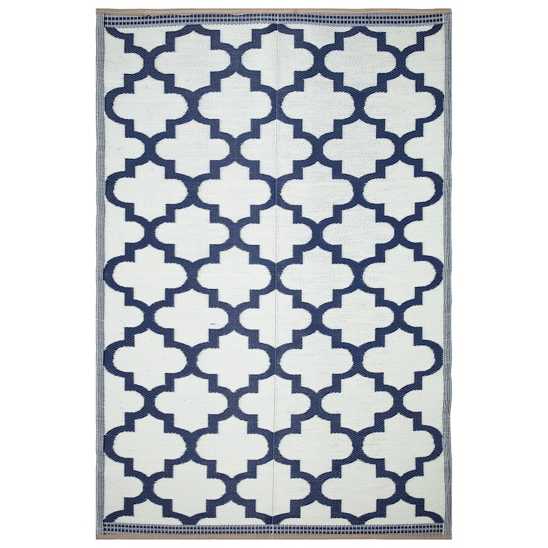 Lightweight Indoor Outdoor Reversible Area Rug - 5.9 x 8.9 Feet -Trellis - 5.9 x 8.9 - 5.9 x 8.9