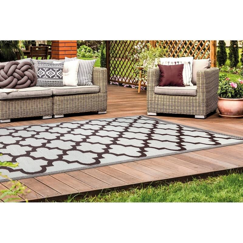 Lightweight Indoor Outdoor Reversible Area Rug - 5.9 x 8.9 Feet -Trellis - 5.9 x 8.9 - 5.9 x 8.9