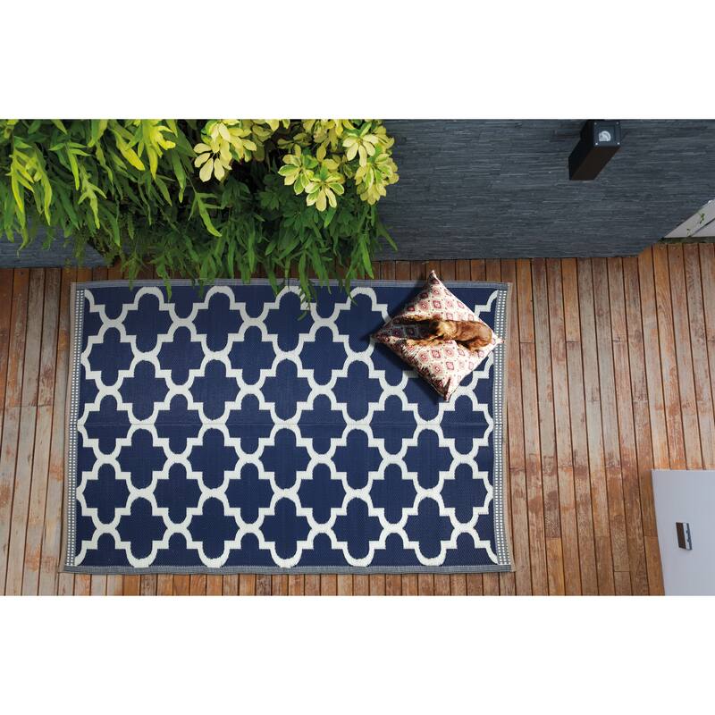 Lightweight Indoor Outdoor Reversible Area Rug - 5.9 x 8.9 Feet -Trellis - 5.9 x 8.9 - 5.9 x 8.9