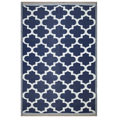 Lightweight Indoor Outdoor Reversible Area Rug - 5.9 x 8.9 Feet -Trellis - 5.9 x 8.9 - 5.9 x 8.9