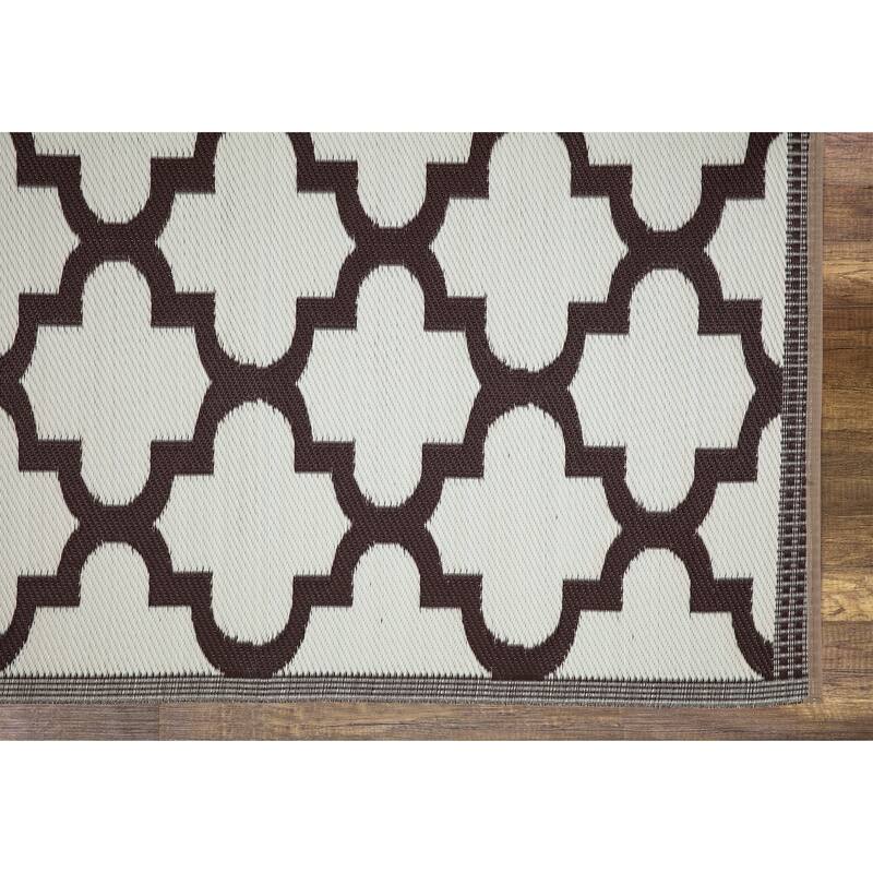 Lightweight Indoor Outdoor Reversible Area Rug - 5.9 x 8.9 Feet -Trellis - 5.9 x 8.9 - 5.9 x 8.9