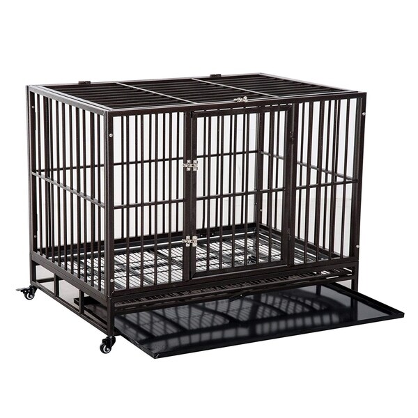 Pawhut heavy duty shop steel dog crate