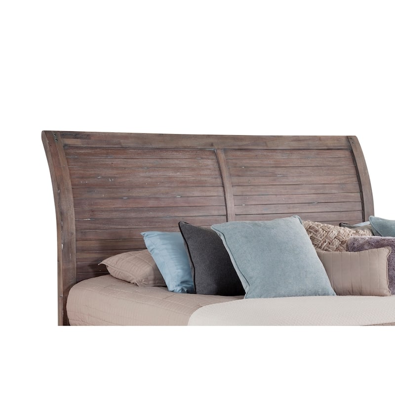 Asher Sleigh Headboard - Weathered Grey - Queen