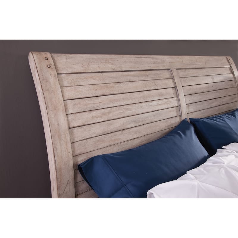 Asher Sleigh Headboard - Antique Whitewash - Queen