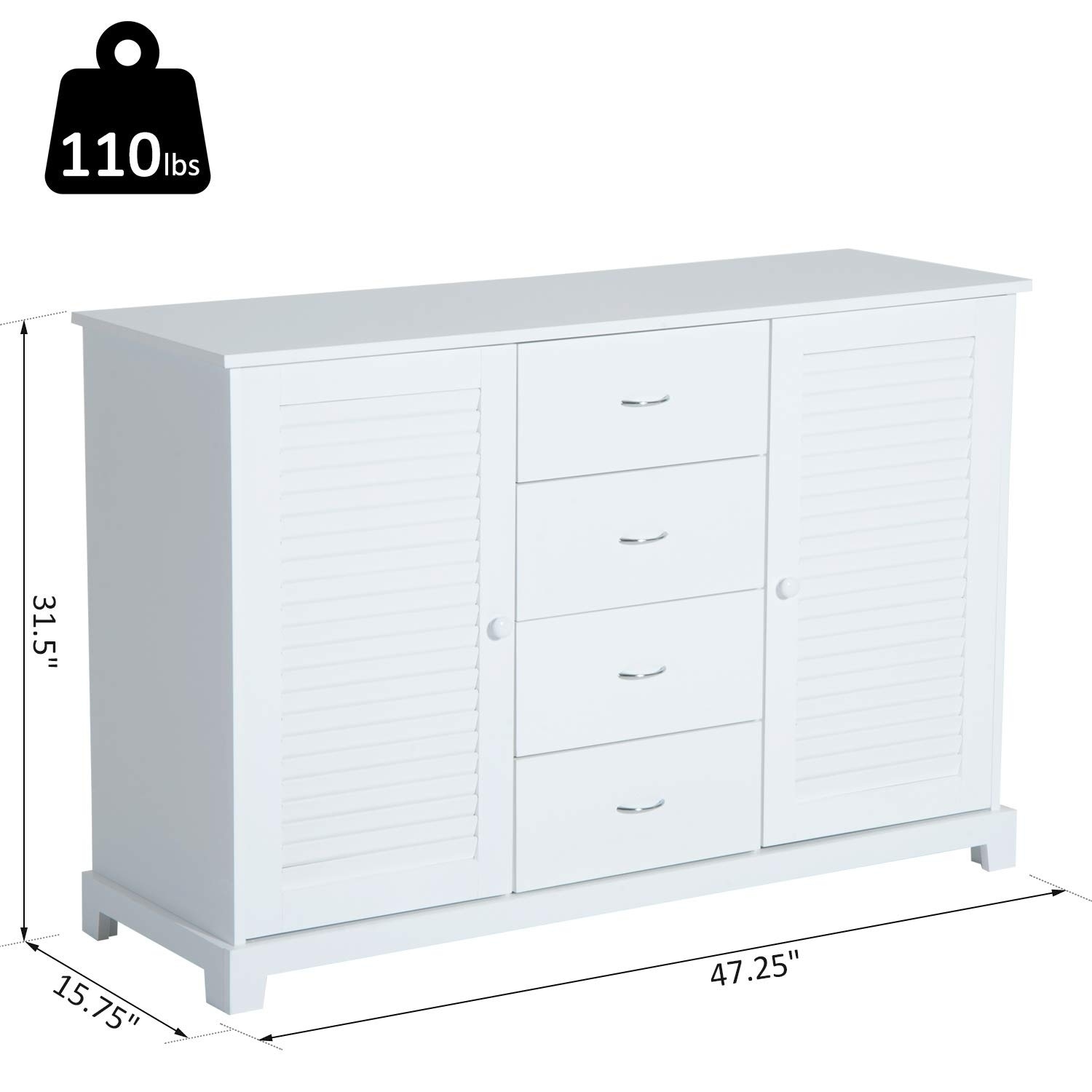 Bathroom Cabinet Buffet Sideboard With Drawers And Shutters Bathroom Cabinet Buffet Sideboard