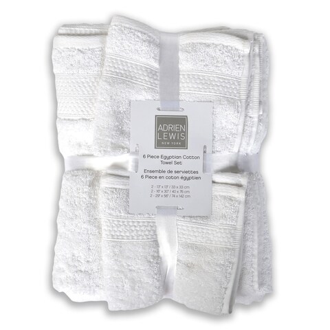 Adrien Lewis- Deluxe Egyptian Cotton Towels pack of 6 - 13x13", 16x30", 29x56"