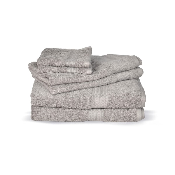 Nautica Soft Cotton Set of 4 Facecloths Gray 13x13 Washcloths