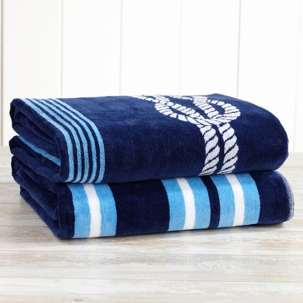 nautical chart beach towels