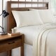 preview thumbnail 8 of 17, Brielle Home Viscose from Bamboo Sateen Bed Sheet Set Ivory - California King