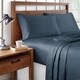 preview thumbnail 17 of 17, Brielle Home Viscose from Bamboo Sateen Bed Sheet Set Marine Blue - Full