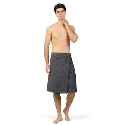Authentic Turkish Cotton Terry Grey Spa and Shower Towel Wrap