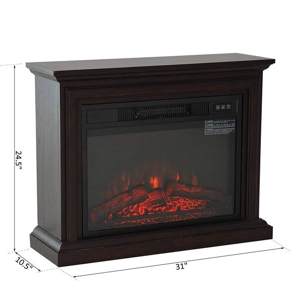 Shop Homcom 1400w Freestanding Led Electric Fireplace Heater
