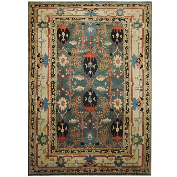 Handmade One-of-a-Kind Mahal Wool Rug (India) - 9'4 x 13'2