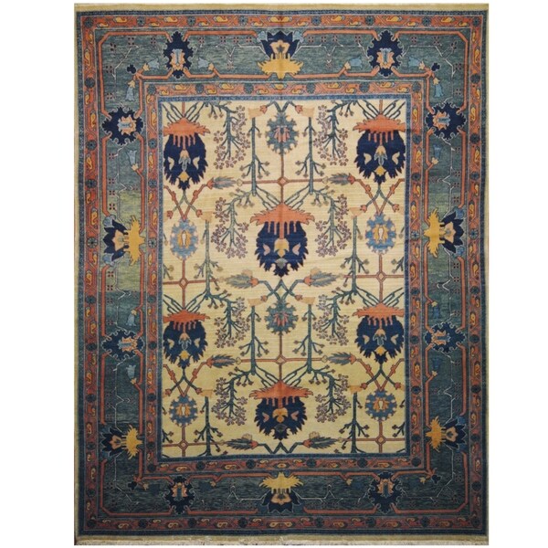 Handmade One-of-a-Kind Mahal Wool Rug (India) - 9'10 x 12'9