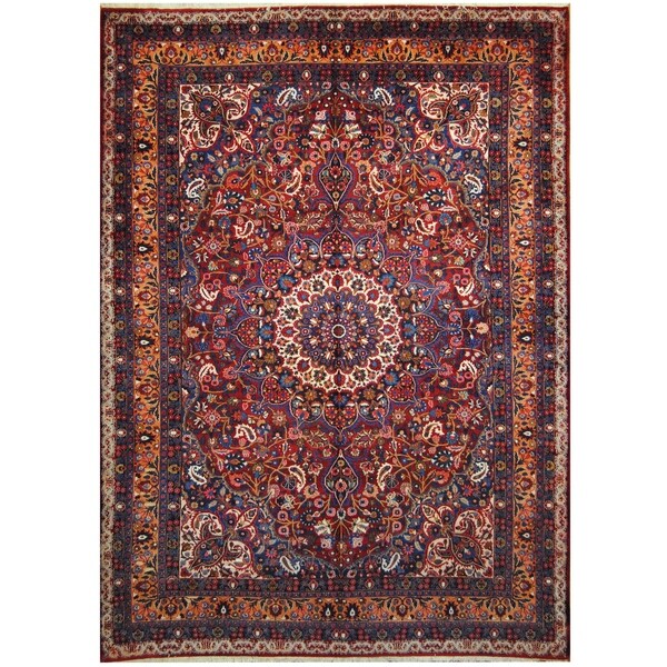 Handmade One-of-a-Kind Mashad Wool Rug (Iran) - 9'3 x 13'5