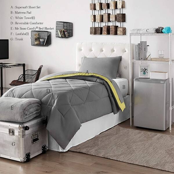 Shop Porch Den Hataya Limelight Yellow Alloy Grey Twin Xl Dorm