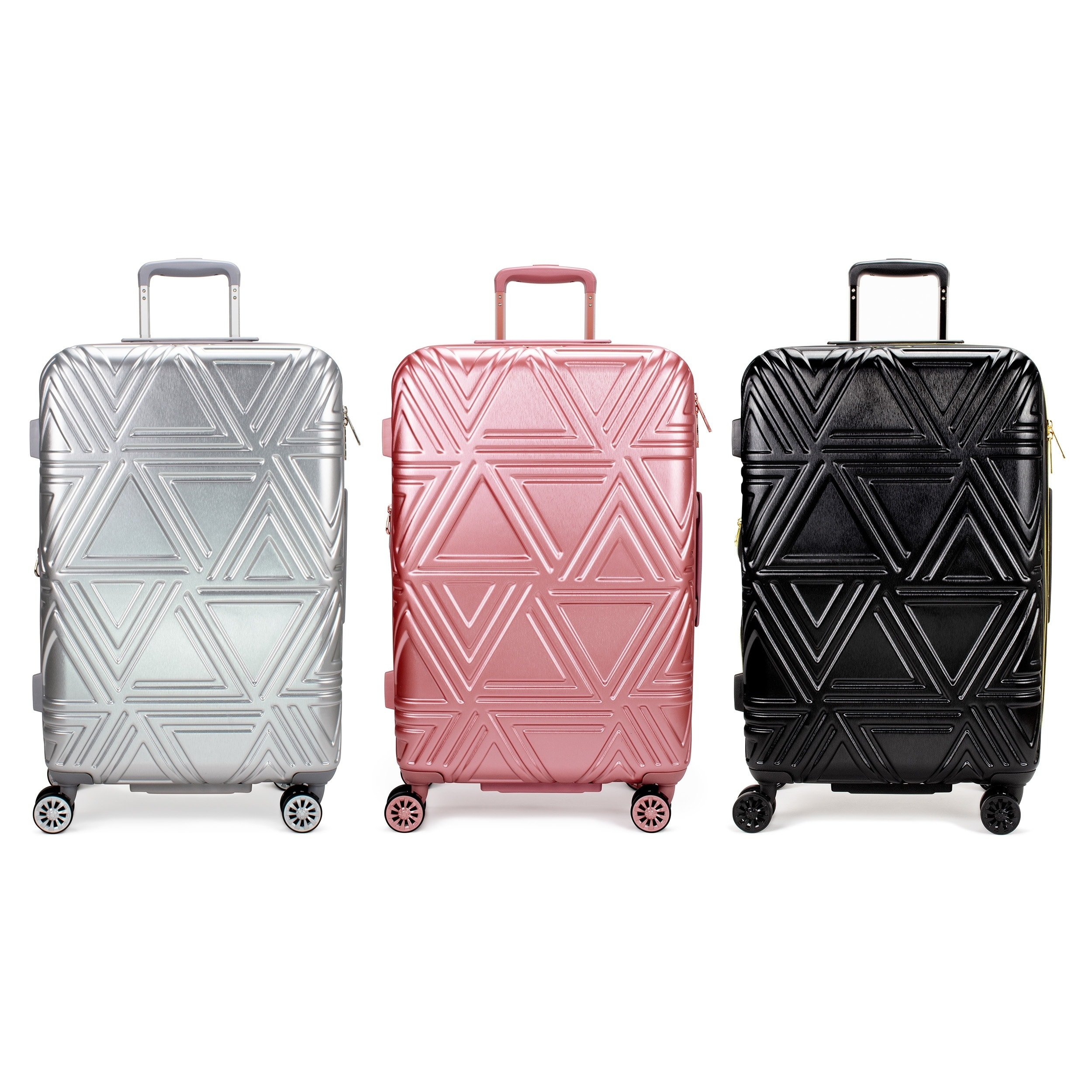 Badgley Mischka Expandable Luggage Set in Pink