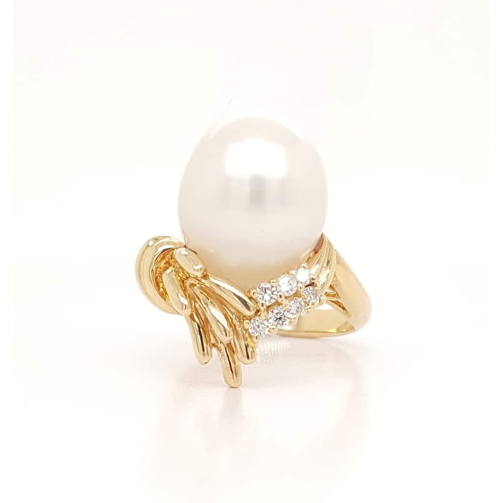 Southsea Pearl and Diamond Nest Ring Size - 6.5